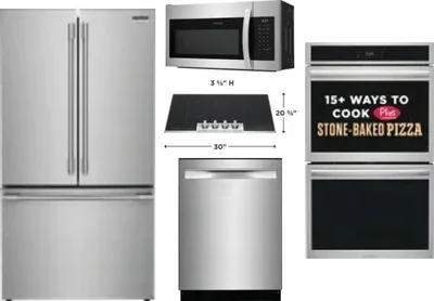 5 Piece Package Includes Refrigerator, Cooktop, Wall Oven, Microwave And Dishwasher