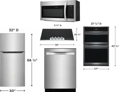 5 Piece Package Includes Refrigerator, Cooktop, Wall Oven, Microwave And Dishwasher