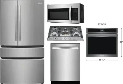 5 Piece Package Includes Refrigerator, Cooktop, Wall Oven, Microwave And Dishwasher