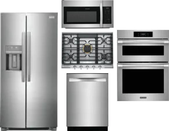 5 Piece Package Includes Refrigerator, Cooktop, Wall Oven, Microwave And Dishwasher