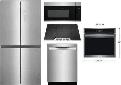 5 Piece Package Includes Refrigerator, Cooktop, Wall Oven, Microwave And Dishwasher