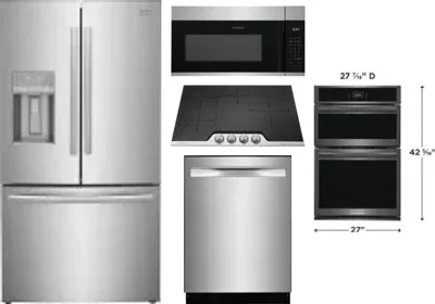 5 Piece Package Includes Refrigerator, Cooktop, Wall Oven, Microwave And Dishwasher