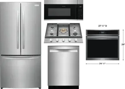 5 Piece Package Includes Refrigerator, Cooktop, Wall Oven, Microwave And Dishwasher