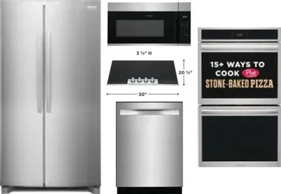 5 Piece Package Includes Refrigerator, Cooktop, Wall Oven, Microwave And Dishwasher