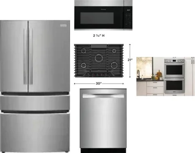 5 Piece Package Includes Refrigerator, Cooktop, Wall Oven, Microwave And Dishwasher