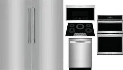 6 Piece Package Includes Refrigerator, Freezer, Cooktop, Wall Oven, Microwave And Dishwasher