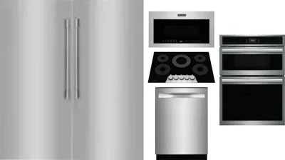 6 Piece Package Includes Refrigerator, Freezer, Cooktop, Wall Oven, Microwave And Dishwasher