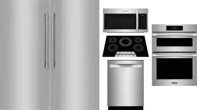6 Piece Package Includes Refrigerator, Freezer, Cooktop, Wall Oven, Microwave And Dishwasher