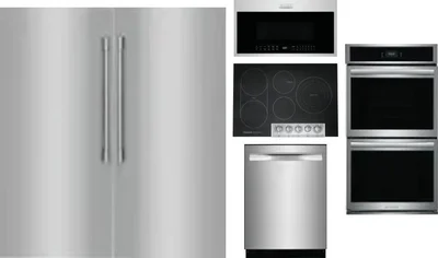 6 Piece Package Includes Refrigerator, Freezer, Cooktop, Wall Oven, Microwave And Dishwasher