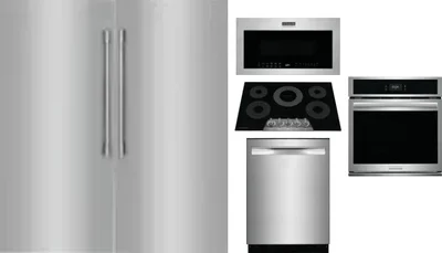 6 Piece Package Includes Refrigerator, Freezer, Cooktop, Wall Oven, Microwave And Dishwasher