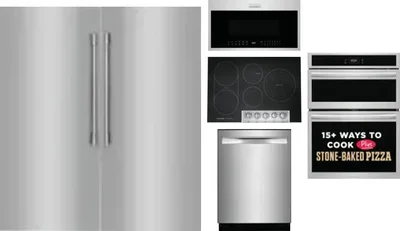 6 Piece Package Includes Refrigerator, Freezer, Cooktop, Wall Oven, Microwave And Dishwasher
