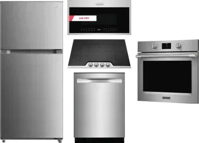 5 Piece Package Includes Refrigerator, Cooktop, Wall Oven, Microwave And Dishwasher