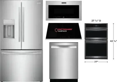 5 Piece Package Includes Refrigerator, Cooktop, Wall Oven, Microwave And Dishwasher