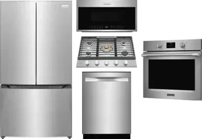 5 Piece Package Includes Refrigerator, Cooktop, Wall Oven, Microwave And Dishwasher