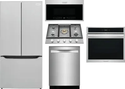 5 Piece Package Includes Refrigerator, Cooktop, Wall Oven, Microwave And Dishwasher