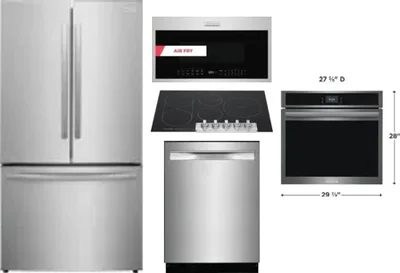 5 Piece Package Includes Refrigerator, Cooktop, Wall Oven, Microwave And Dishwasher