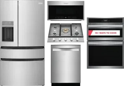 5 Piece Package Includes Refrigerator, Cooktop, Wall Oven, Microwave And Dishwasher