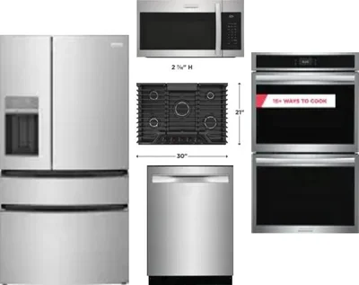 5 Piece Package Includes Refrigerator, Cooktop, Wall Oven, Microwave And Dishwasher