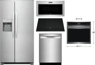 5 Piece Package Includes Refrigerator, Cooktop, Wall Oven, Microwave And Dishwasher
