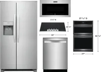 5 Piece Package Includes Refrigerator, Cooktop, Wall Oven, Microwave And Dishwasher