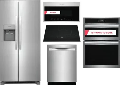 5 Piece Package Includes Refrigerator, Cooktop, Wall Oven, Microwave And Dishwasher