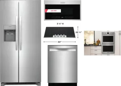 5 Piece Package Includes Refrigerator, Cooktop, Wall Oven, Microwave And Dishwasher