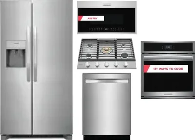 5 Piece Package Includes Refrigerator, Cooktop, Wall Oven, Microwave And Dishwasher