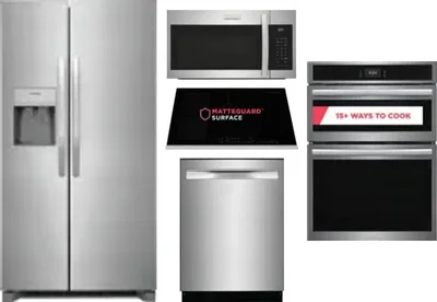 5 Piece Package Includes Refrigerator, Cooktop, Wall Oven, Microwave And Dishwasher