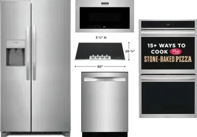 5 Piece Package Includes Refrigerator, Cooktop, Wall Oven, Microwave And Dishwasher