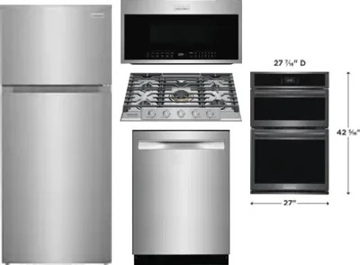 5 Piece Package Includes Refrigerator, Cooktop, Wall Oven, Microwave And Dishwasher