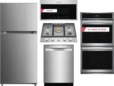5 Piece Package Includes Refrigerator, Cooktop, Wall Oven, Microwave And Dishwasher