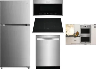 5 Piece Package Includes Refrigerator, Cooktop, Wall Oven, Microwave And Dishwasher