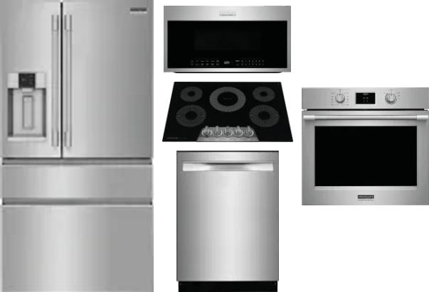 5 Piece Package Includes Refrigerator, Cooktop, Wall Oven, Microwave And Dishwasher