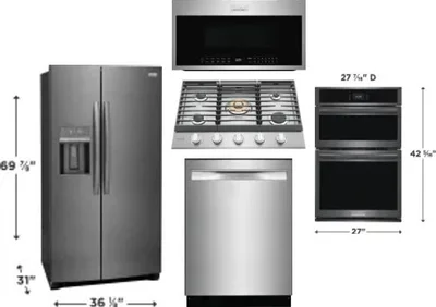 5 Piece Package Includes Refrigerator, Cooktop, Wall Oven, Microwave And Dishwasher
