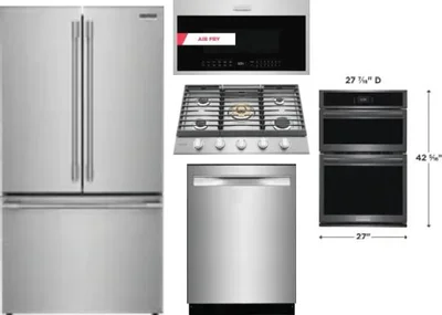 5 Piece Package Includes Refrigerator, Cooktop, Wall Oven, Microwave And Dishwasher