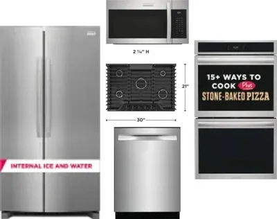 5 Piece Package Includes Refrigerator, Cooktop, Wall Oven, Microwave And Dishwasher