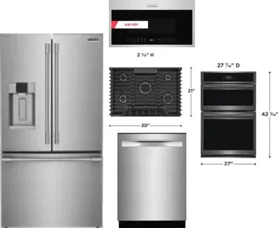 5 Piece Package Includes Refrigerator, Cooktop, Wall Oven, Microwave And Dishwasher