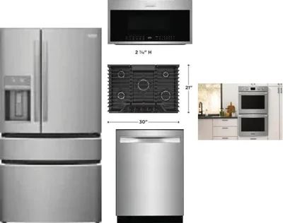 5 Piece Package Includes Refrigerator, Cooktop, Wall Oven, Microwave And Dishwasher
