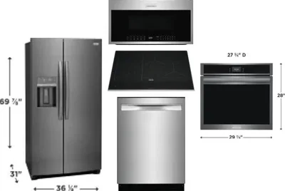 5 Piece Package Includes Refrigerator, Cooktop, Wall Oven, Microwave And Dishwasher