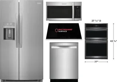 5 Piece Package Includes Refrigerator, Cooktop, Wall Oven, Microwave And Dishwasher