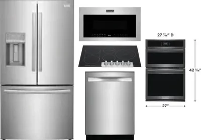 5 Piece Package Includes Refrigerator, Cooktop, Wall Oven, Microwave And Dishwasher