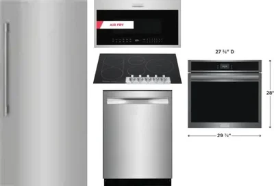 5 Piece Package Includes Refrigerator, Cooktop, Wall Oven, Microwave And Dishwasher