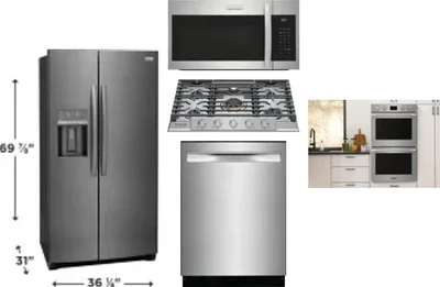 5 Piece Package Includes Refrigerator, Cooktop, Wall Oven, Microwave And Dishwasher