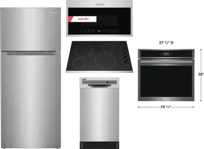 5 Piece Package Includes Refrigerator, Cooktop, Wall Oven, Microwave And Dishwasher
