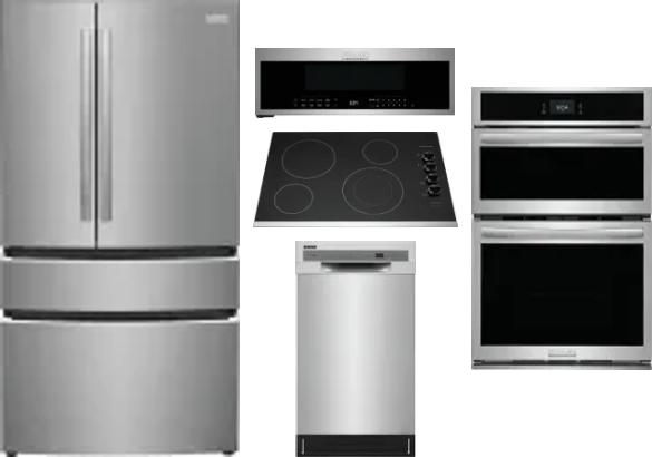 5 Piece Package Includes Refrigerator, Cooktop, Wall Oven, Microwave And Dishwasher