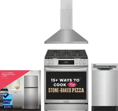 4 Piece Package Includes Refrigerator, Range, Hood And Dishwasher