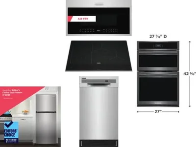 5 Piece Package Includes Refrigerator, Cooktop, Wall Oven, Microwave And Dishwasher