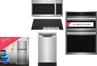 5 Piece Package Includes Refrigerator, Cooktop, Wall Oven, Microwave And Dishwasher