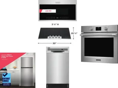 5 Piece Package Includes Refrigerator, Cooktop, Wall Oven, Microwave And Dishwasher
