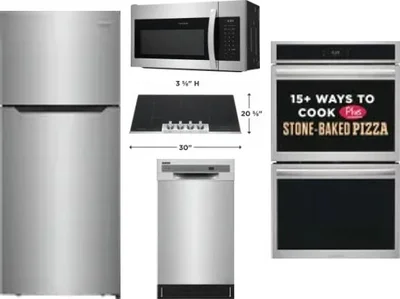 5 Piece Package Includes Refrigerator, Cooktop, Wall Oven, Microwave And Dishwasher